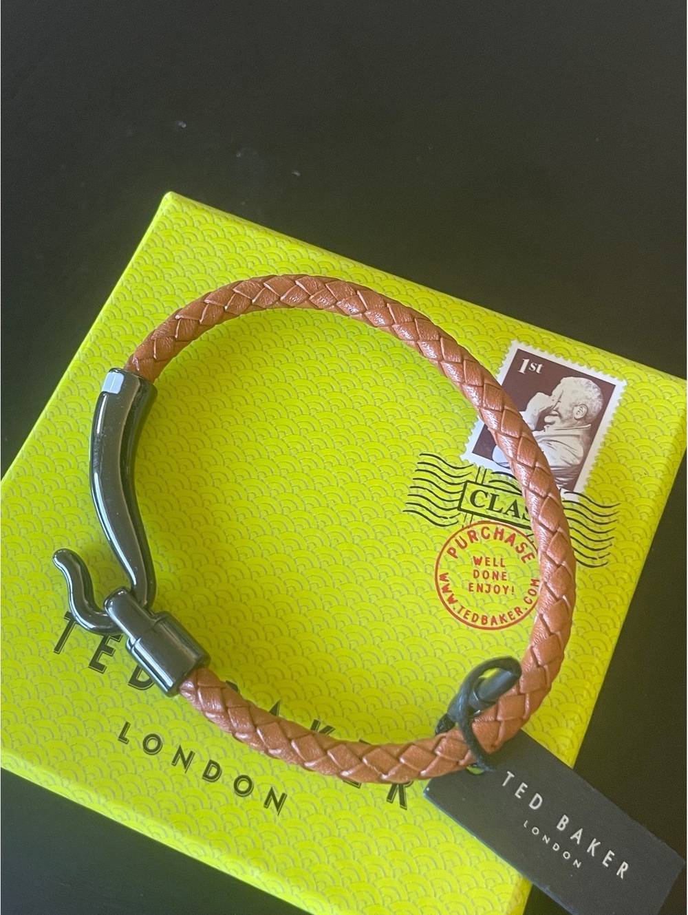 Ted Baker Leather Hook Bracelet New